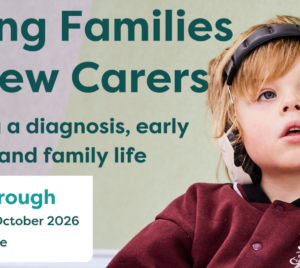 Lifely event: “Young Families to New Carers: Juggling a diagnosis, early support and family life.” Tuesday 13 October 2026 at The Mill House, Maryborough. Features a young child wearing over-ear headphones.