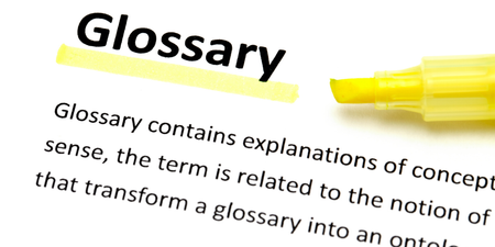 Yellow highlighter marking the word “Glossary” on a page, showing key terms highlighted for the article titled Disability Sector Glossary.