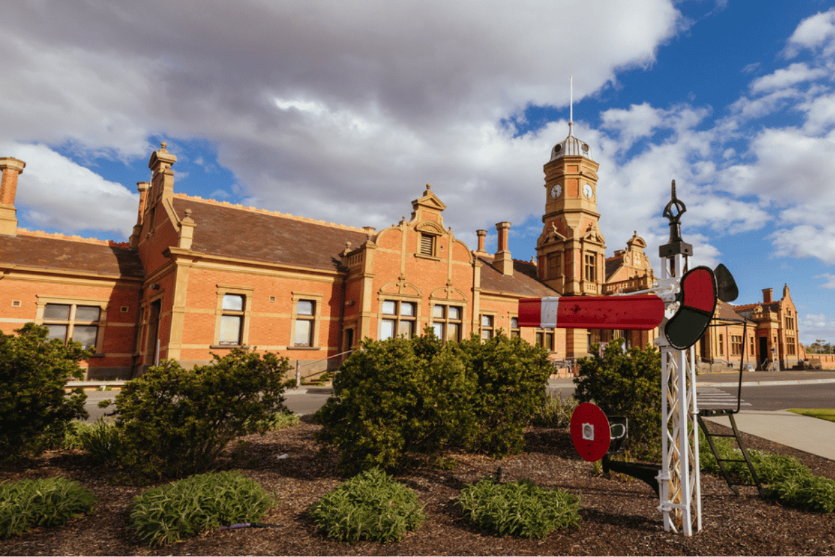 Historic Maryborough railway station in Maryborough, Victoria, representing local NDIS, disability and carer support services across Maryborough and surrounding communities.