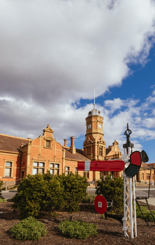Historic Maryborough railway station in Maryborough, Victoria, representing local NDIS, disability and carer support services across Maryborough and surrounding communities.